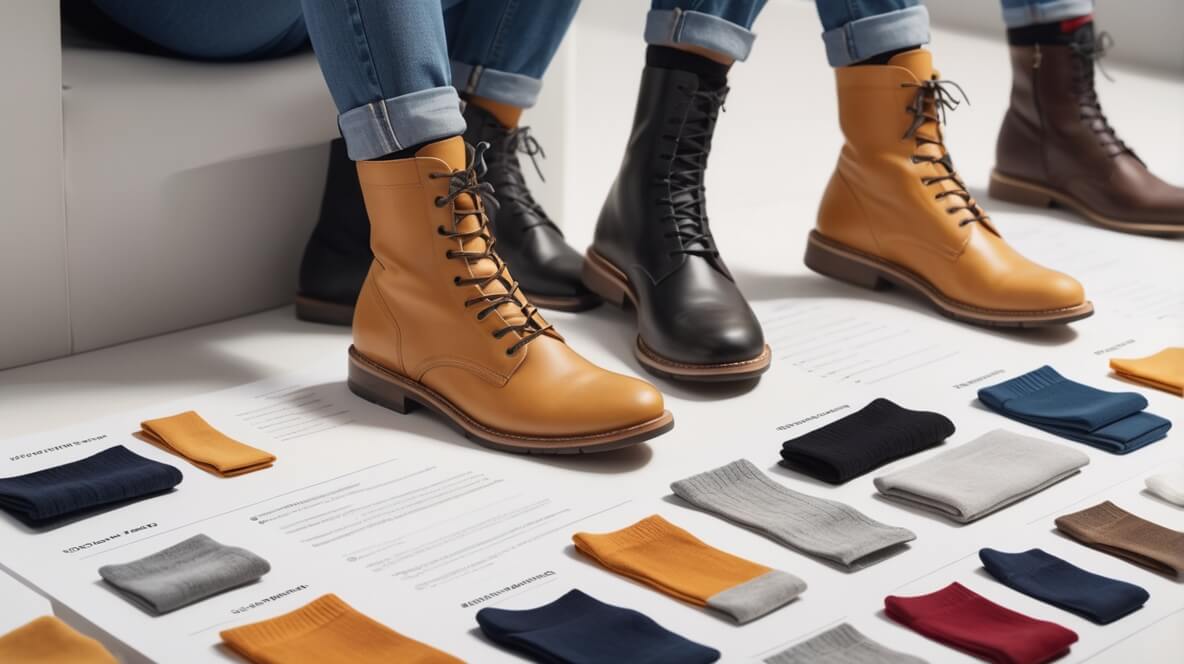 جوراب مناسب برای انواع کفش با تمرکز بر جوراب‌های مرکزی تصویر